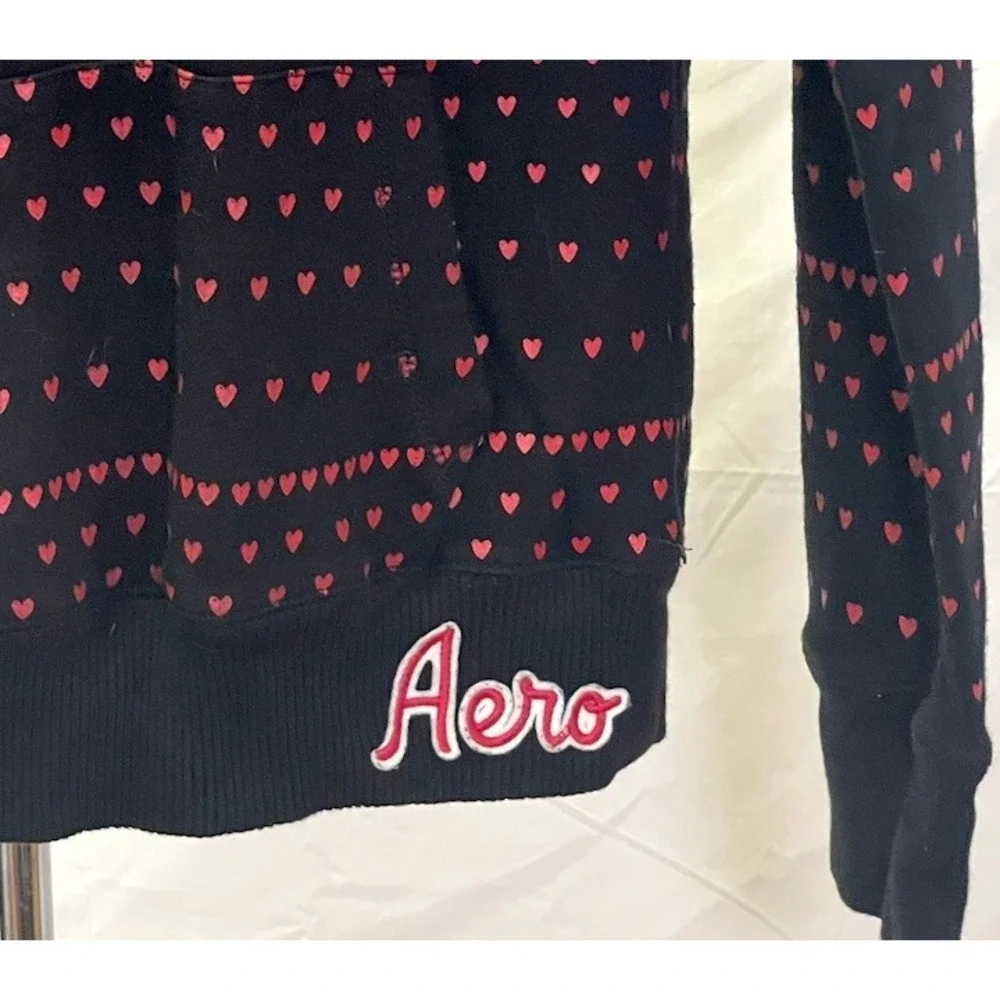 AEROPOSTALE Girls Black Multicolor‎ Hooded Sweater M